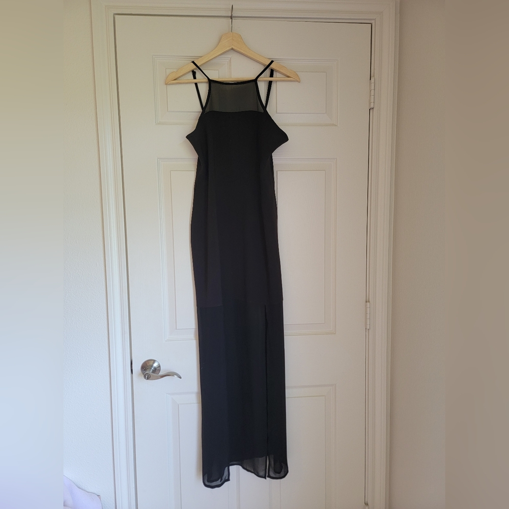 Minkpink Maxi dress with Sheer Detail - Size Small - Black
